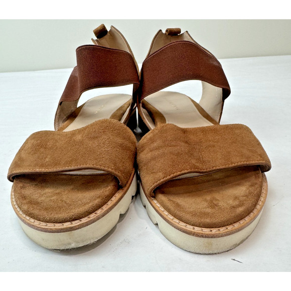 Stuart Weitzman The Topical Elastic Saddle Suede Strappy Sandals Boho 7.5 - Picture 6 of 9